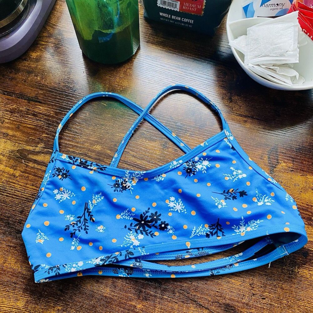 Jolyn Swimsuit top Adrian Size XL Blue Dotsies Print swim top